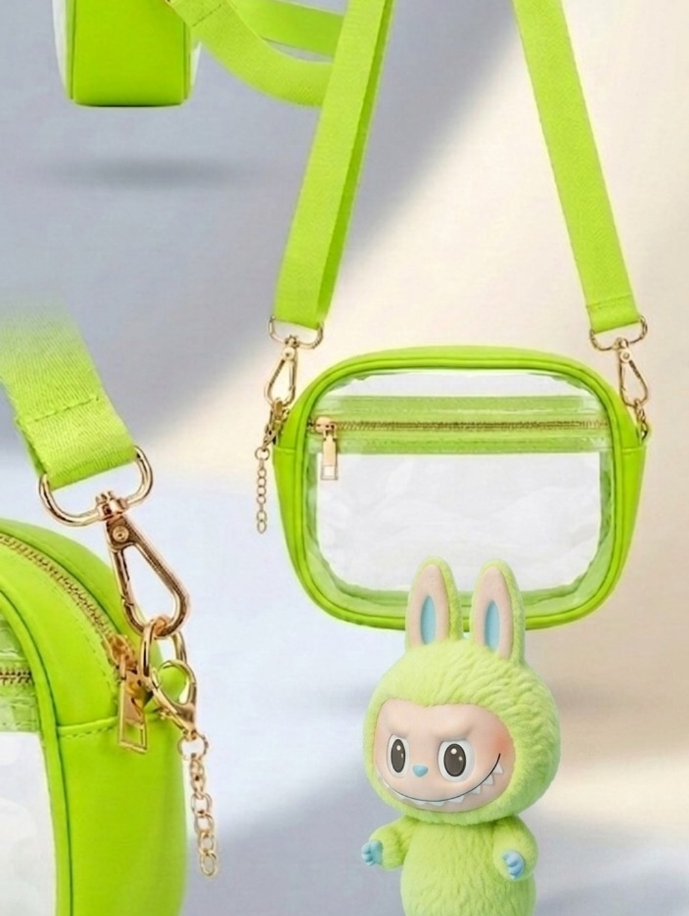 Clear Crossbody Bag - GREEN